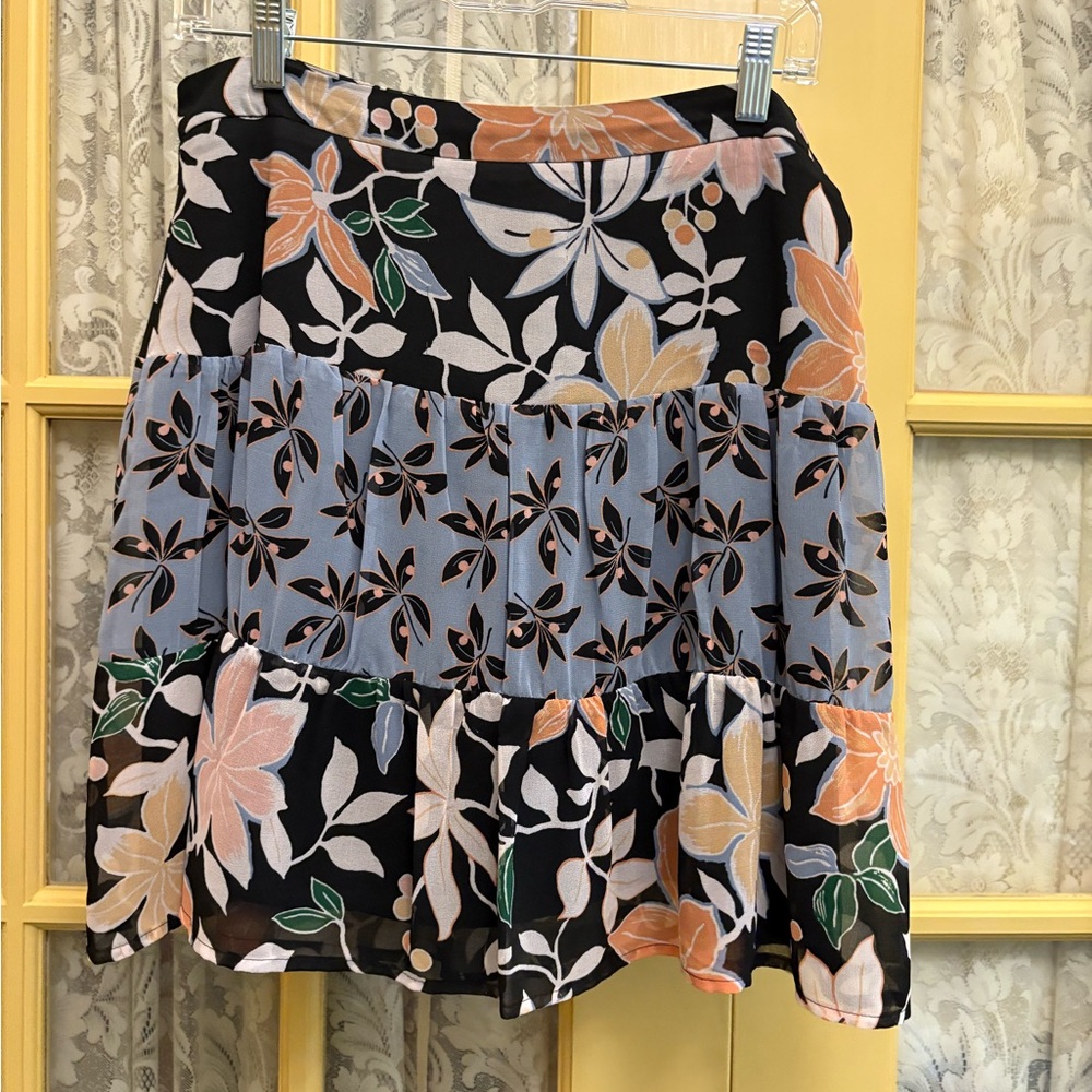 LOFT A-Line Skirt with Floral Design